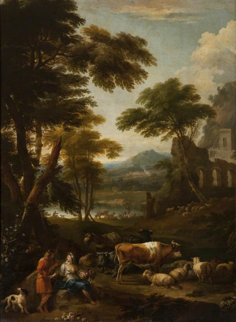 Un paesaggio boscoso con figure - National Trust